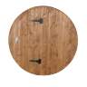 Деревянная крышка для колодца с дверцой классика круглая