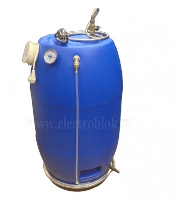 Водонагреватель (бак) пластиковый  120 л  с душем, термометром и уровнем воды 